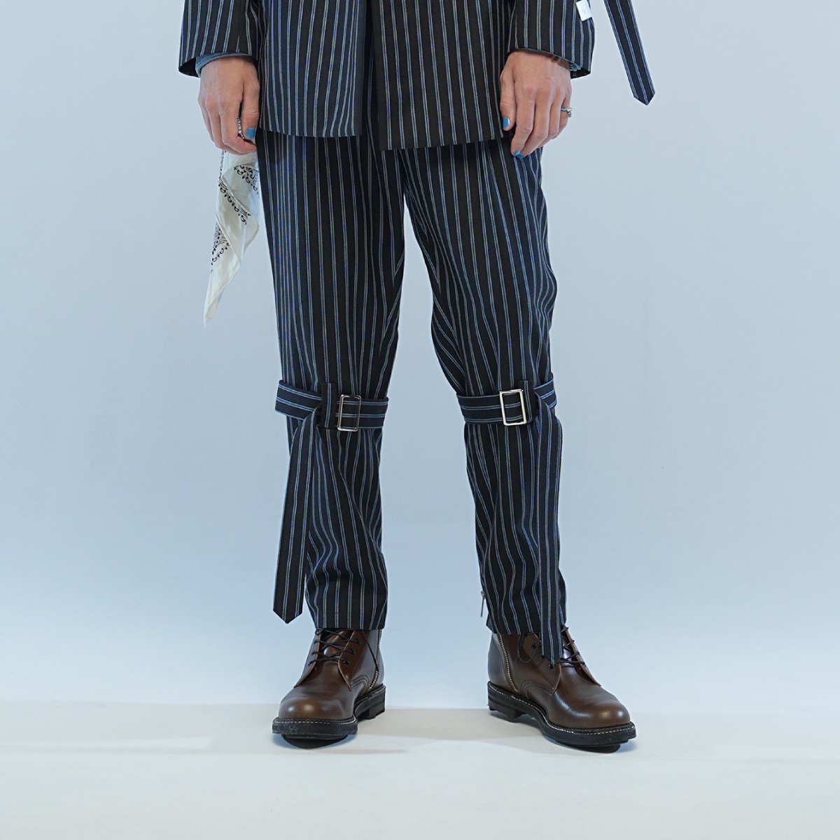 MUZE TURQUOISE LABEL × el conductorH - BONDAGE STRAIGHT TROUSERS