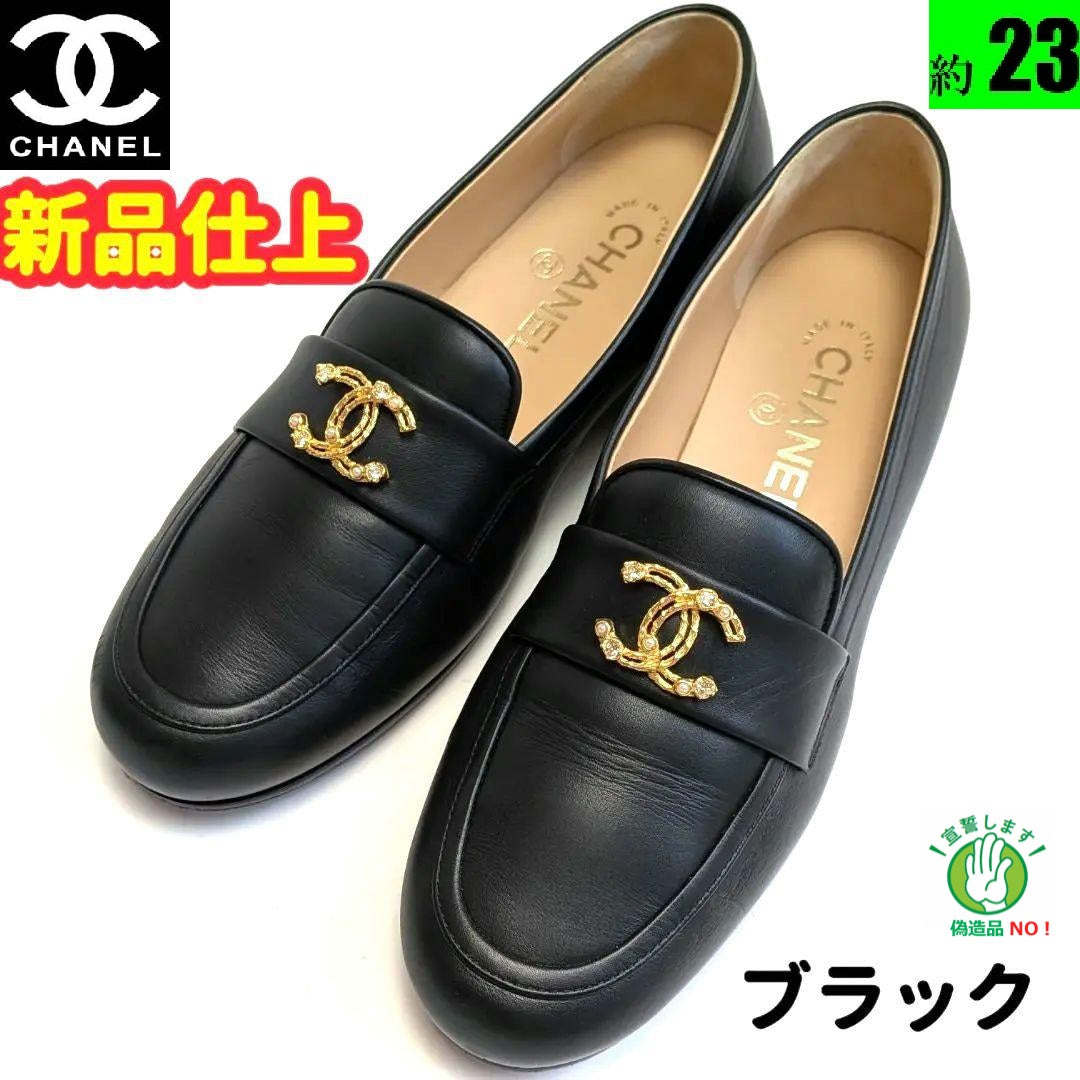 新品そっくりさん⭐CHANELシャネル ゴールドココマーク ローファー36.5