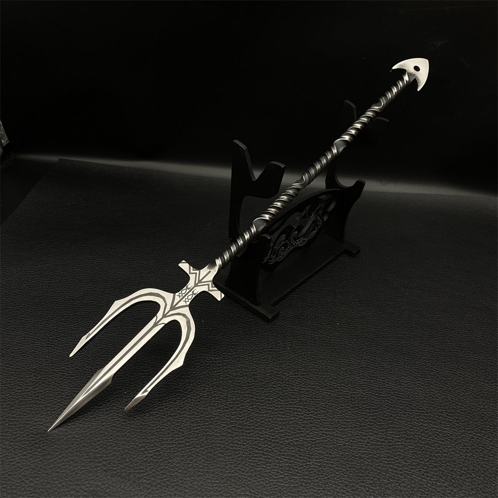 High-End Steel Poseidon Trident Tea Pry Knife Weapon Christmas
