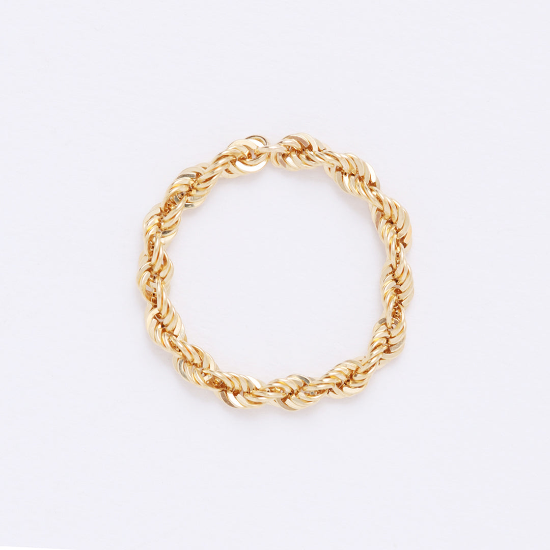 K18ロープチェーンリング