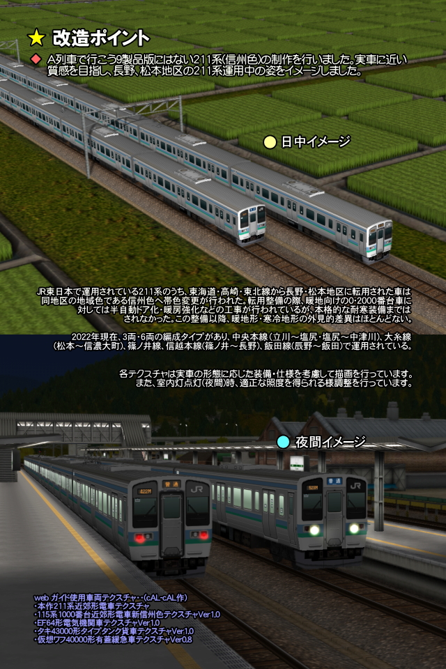 No.083【A列車で行こう9車両テクスチャバリエーション】JR東 211系台