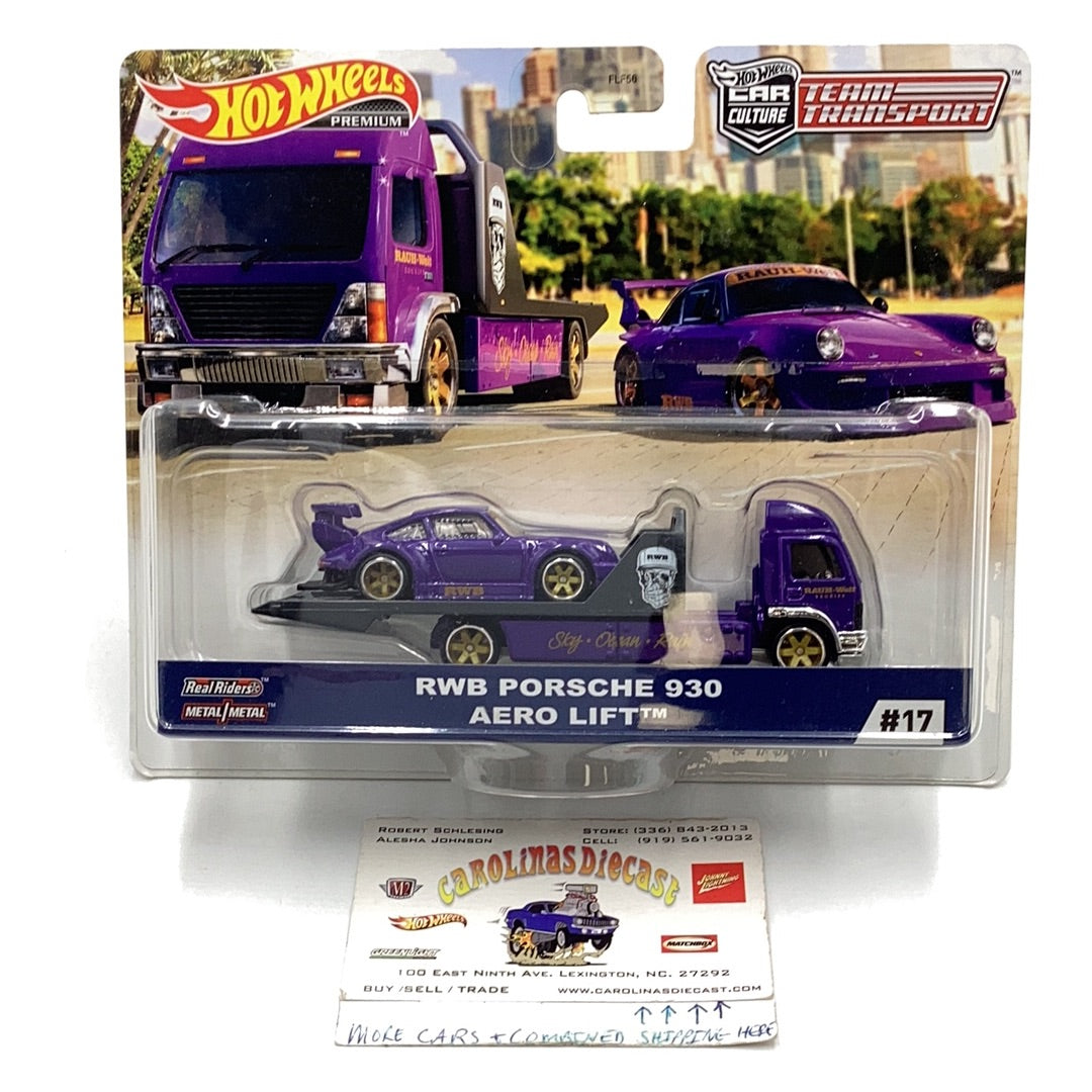 Hot wheels car culture team transport #17 RWB Porsche 930 Aero