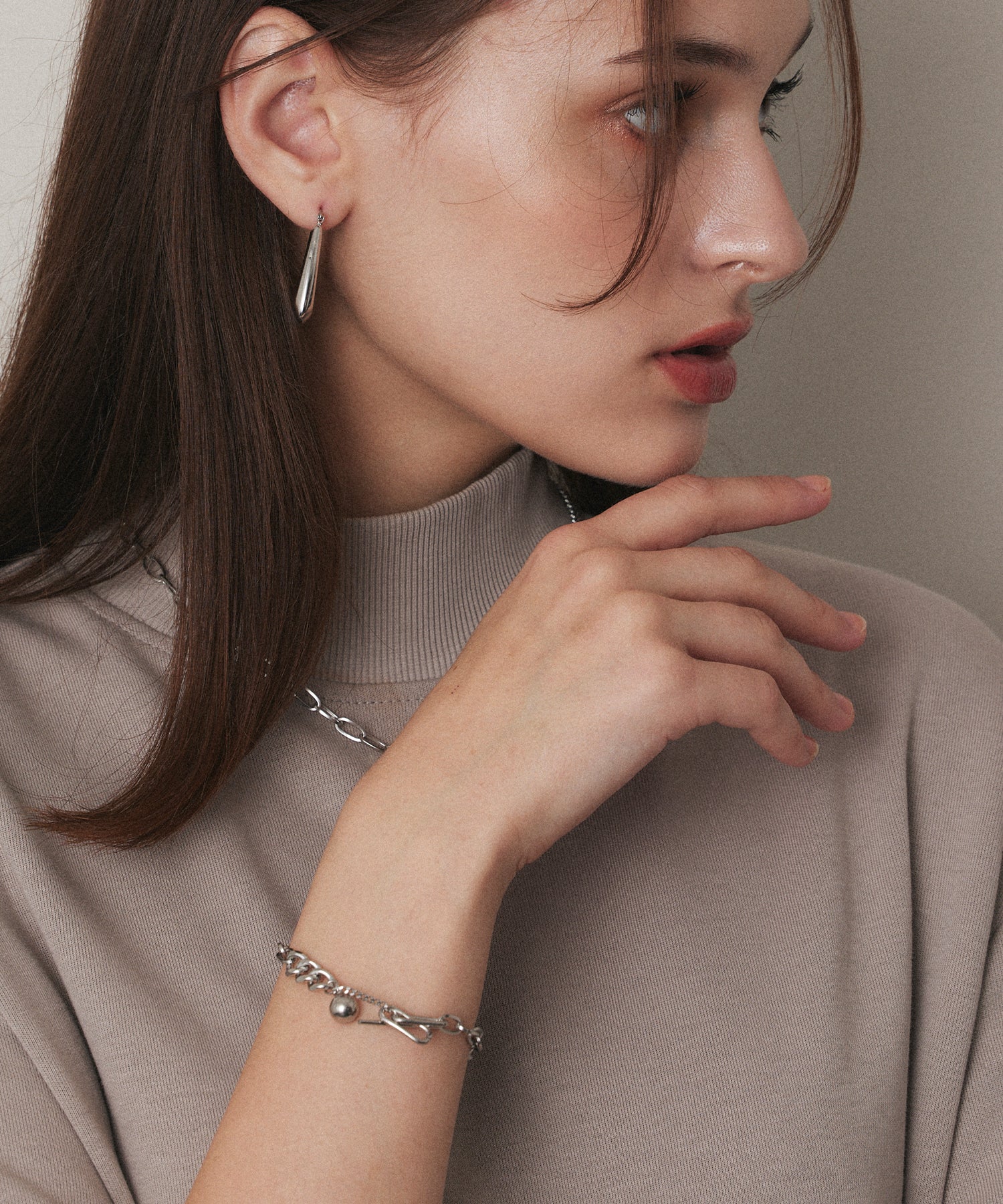 シルバー]キリカエMIXチェーンブレスレット