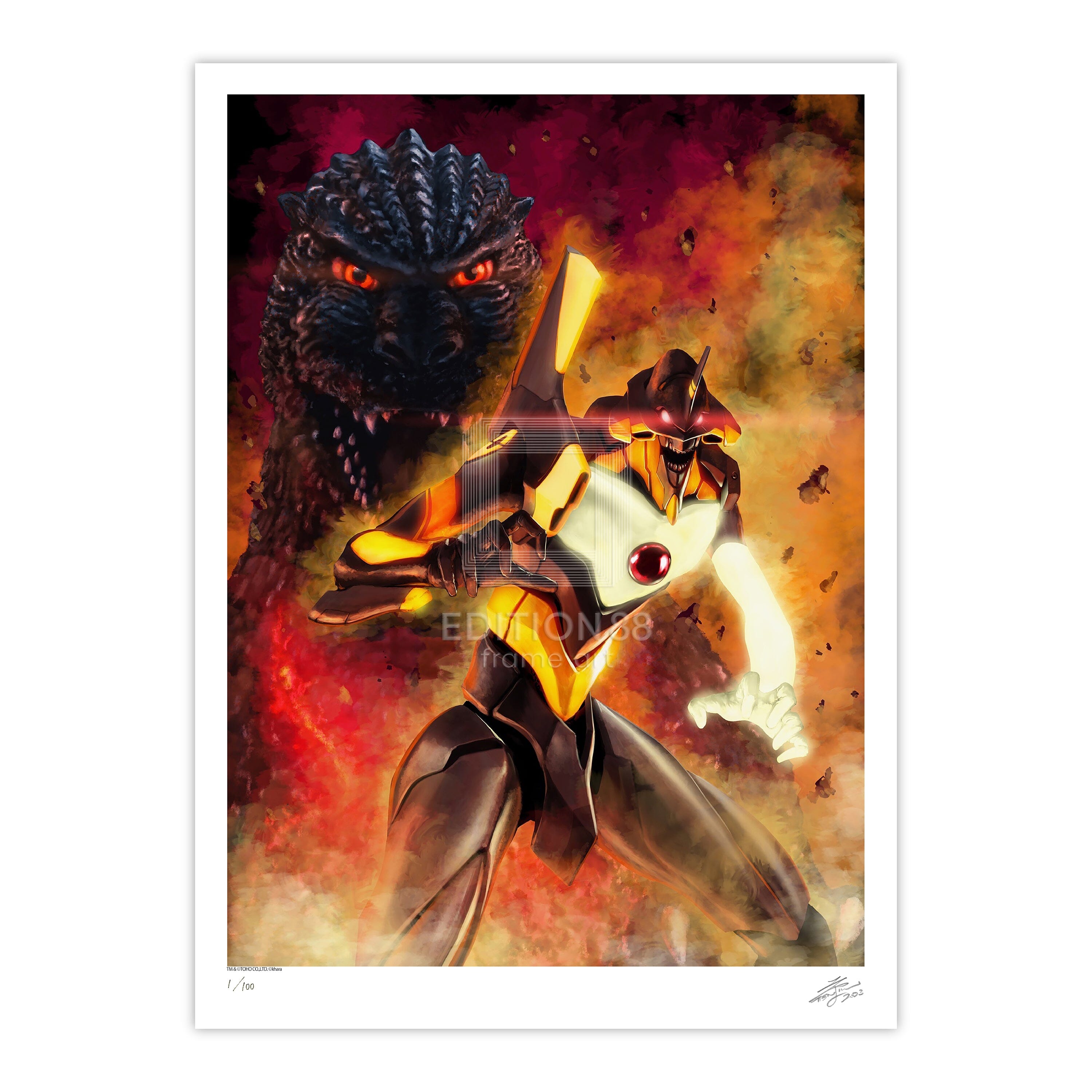 ゴジラVSエヴァンゲリオン 88グラフ/天神英貴（直筆サイン入り/限定100枚）