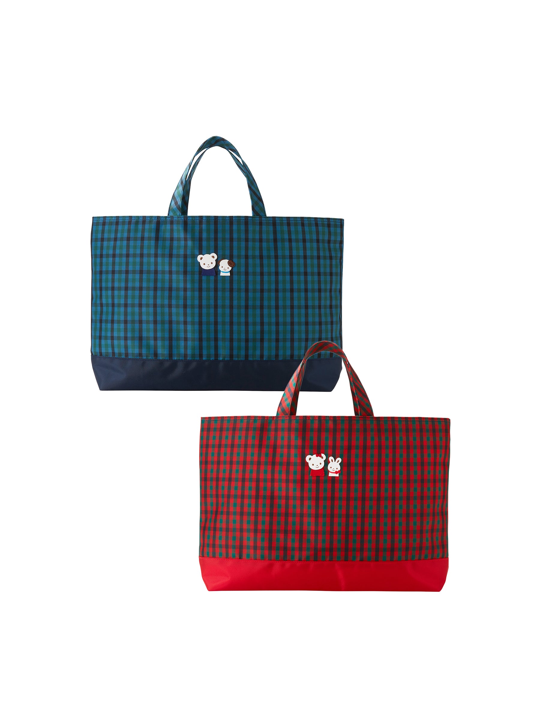 familiar ファミリア トートバッグ 赤 ギンガムチェック チェック 小