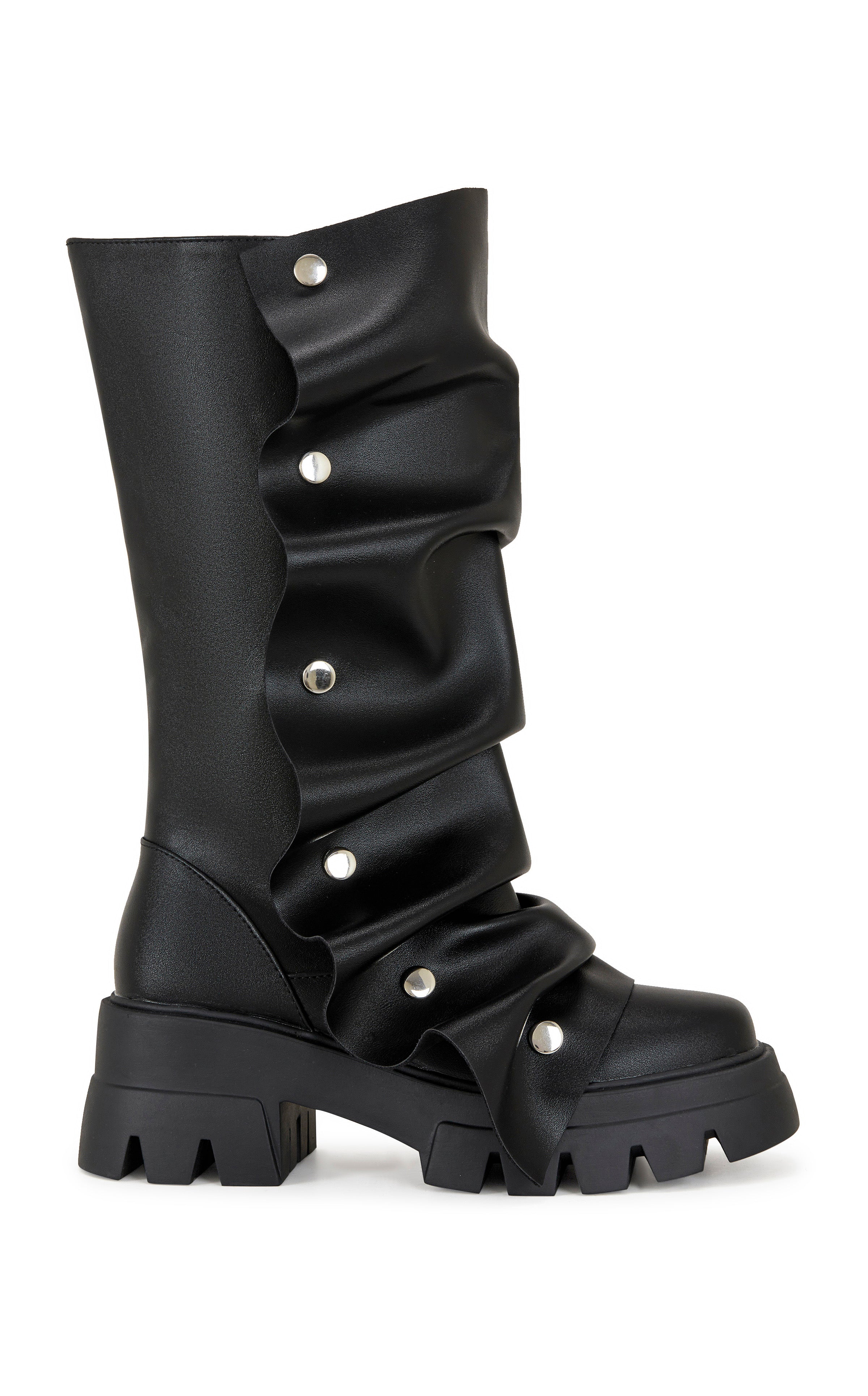 SYBEL-BLACK COMBAT BOOT | AZALEA WANG