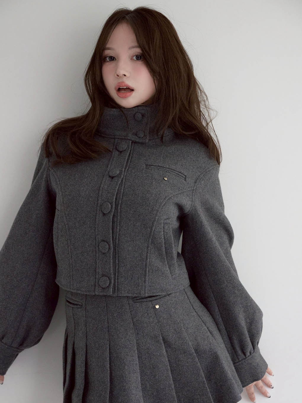 Zoey stand neck jacket