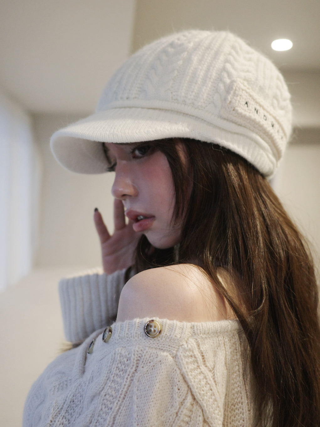 ☆完売品☆ andmaryMary logo cap ivory andmary Mary logo cap ivory