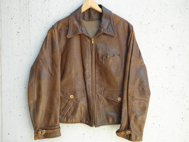 1940年代 レザースポーツジャケット（タロンジッパーコの字留め