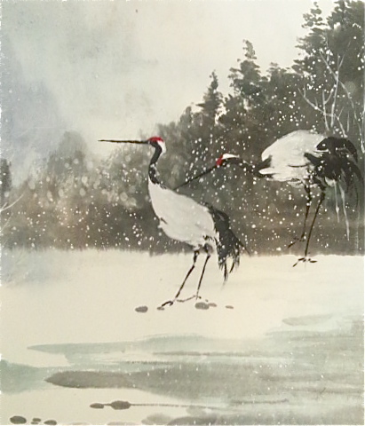 鶴を描く 冬の原野から | 嵐酔水墨画書道教室 東京・渋谷表参道/恵比寿