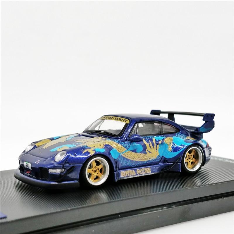 1:64 RAUH-Welt Begriff RWB 993 Royal Ocean Blue Diecast Model Car