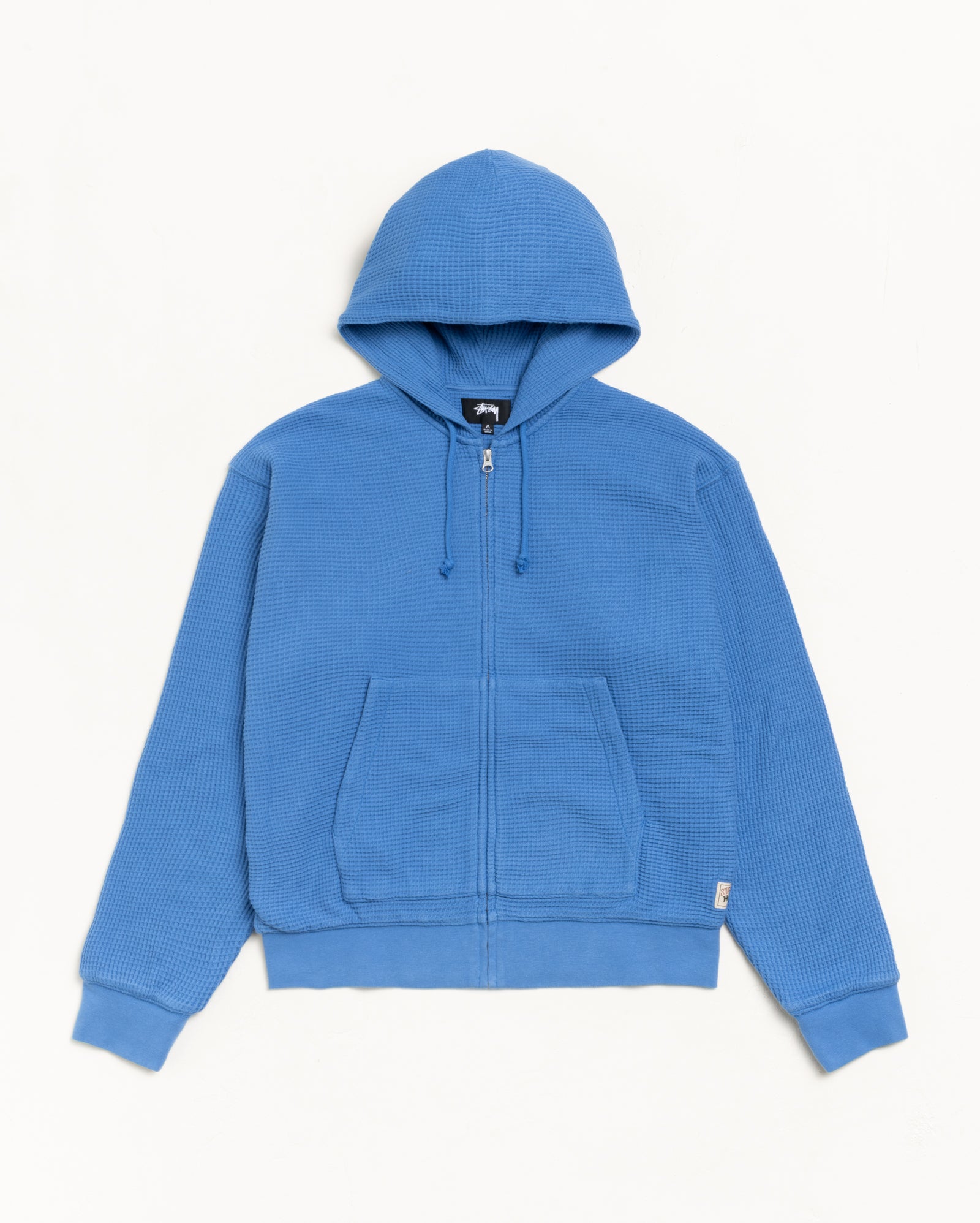 Double Layer Waffle Zip Hoodie – Blue | Tops | Stüssy Japan