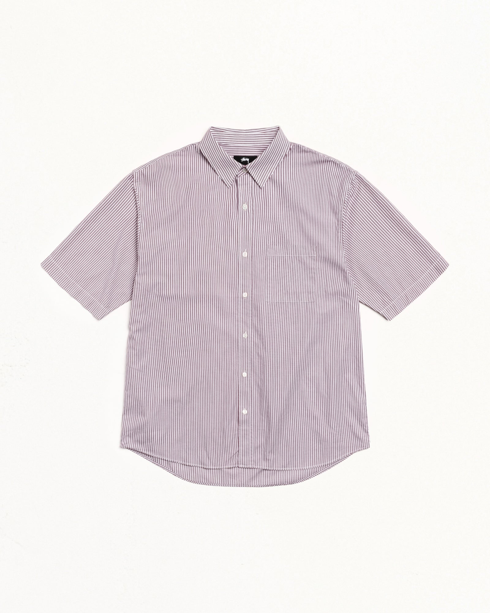 Boxy SS Shirt 8 Ball Stripe – Burgundy | Shirts | Stüssy Japan