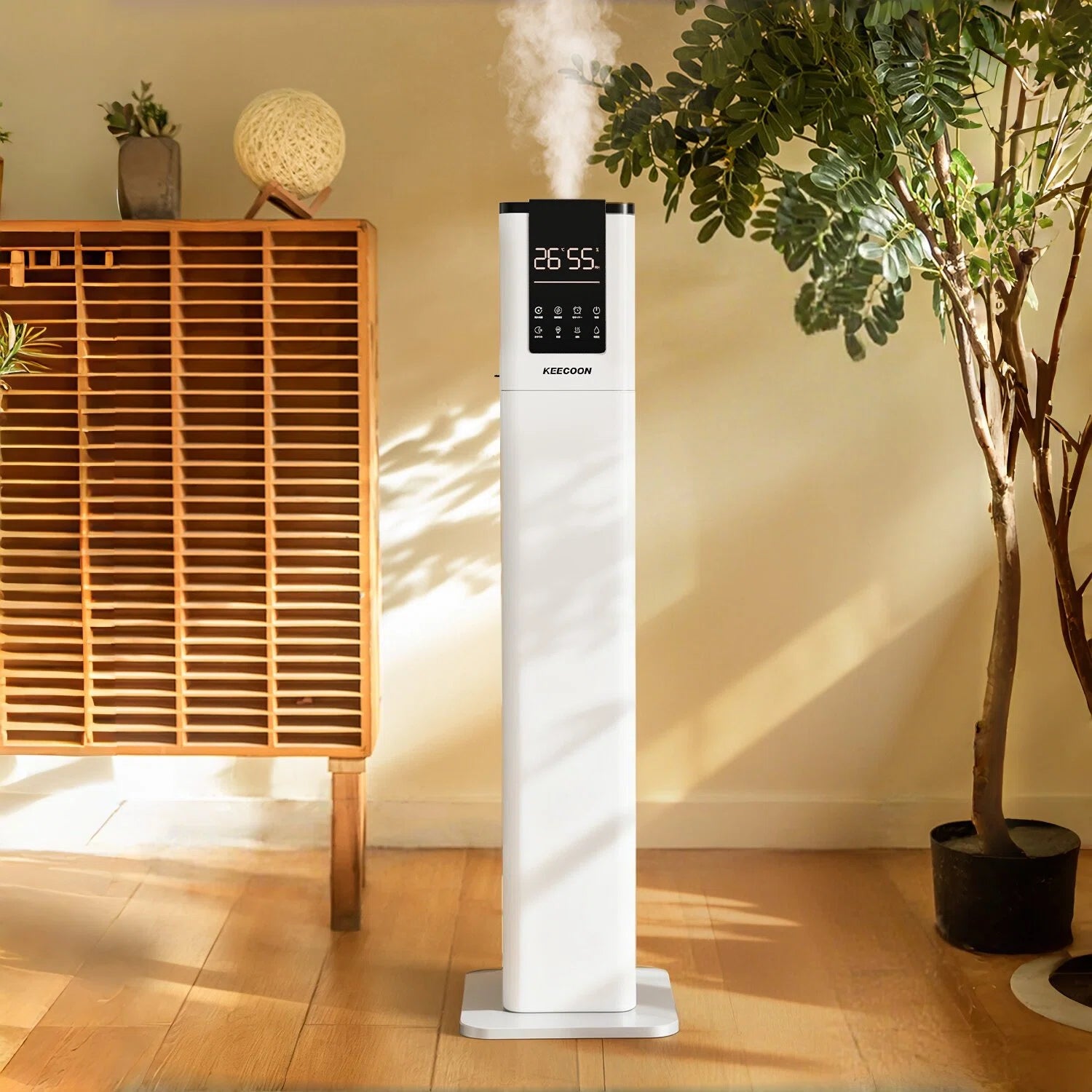 KEECOON 加湿器 大容量13L スチーム式 ハイブリッド 加熱+超音波