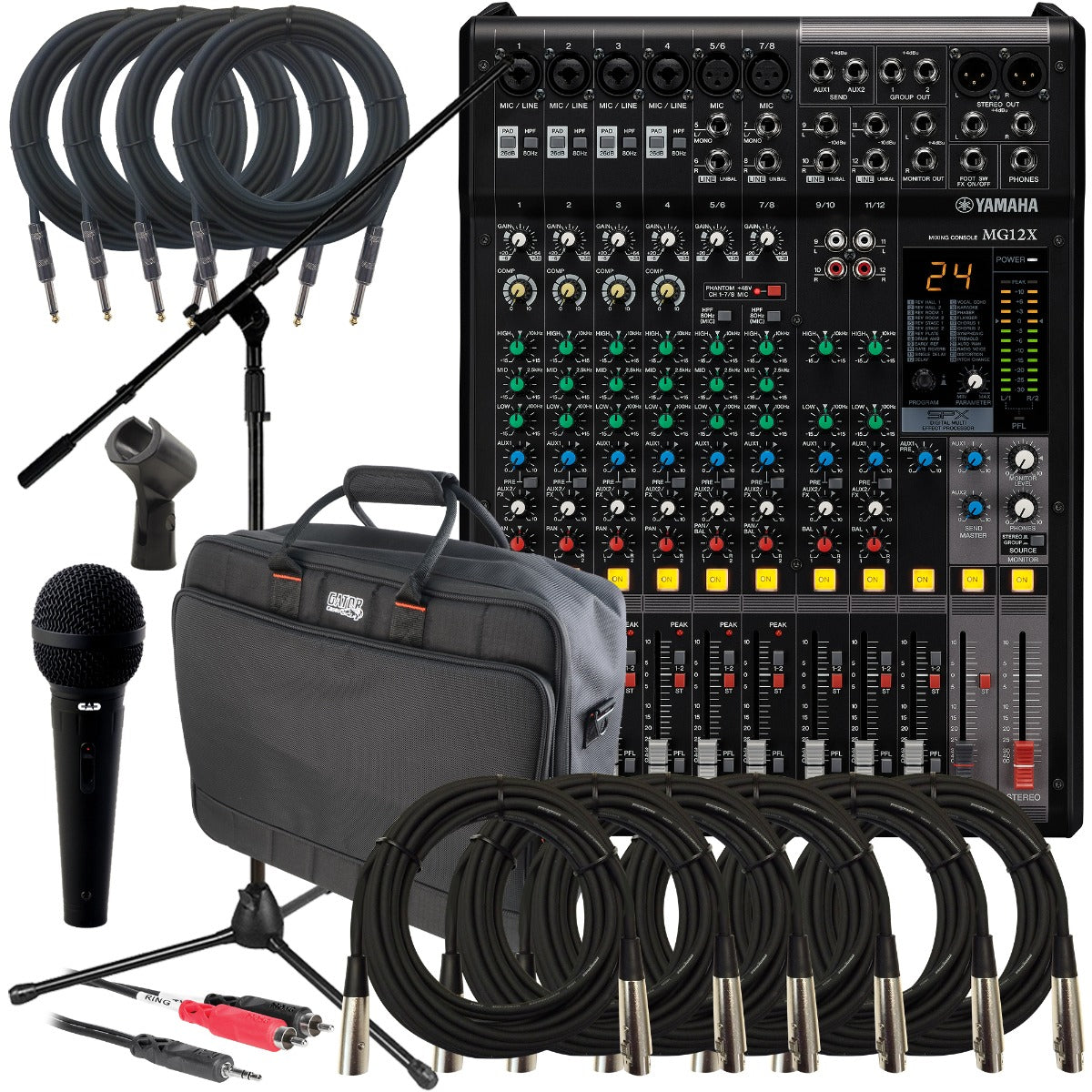 Yamaha MG12X 12-Input Stereo Mixer with Effects PERFORMER PAK