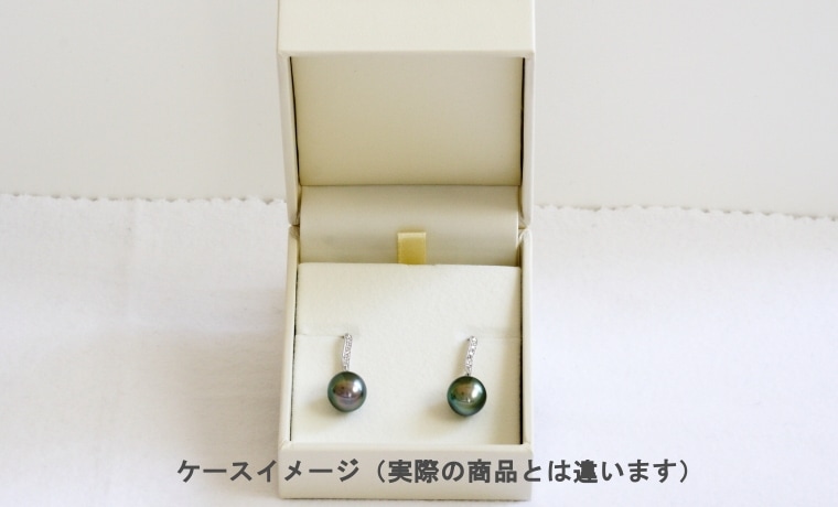 K18南洋白蝶真珠アメリカンピアス【大きさ8㎜・長さ8㎝】＜G4327-6