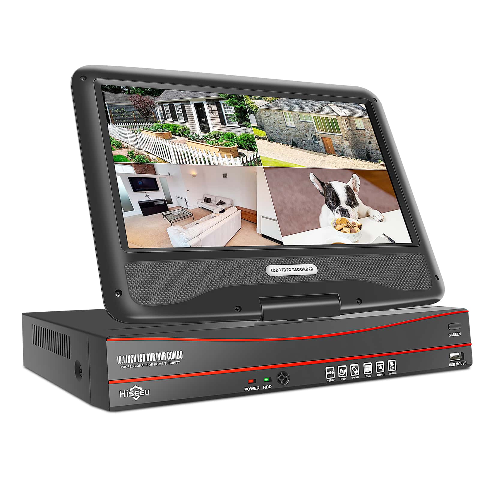 POE録画機 】Hiseeu製NVR poe給電 屋外 有線 監視カメラ 10インチ