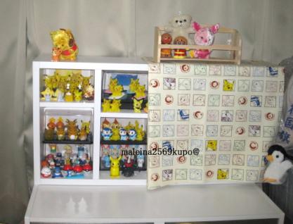 ○ポケモン人形：激安カラーボックスにディスプレイ完了(￣皿￣)うしし