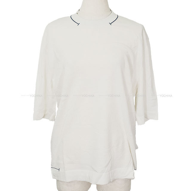 HERMES エルメス メンズ ラウンドネック ポイントレザー付き ニット