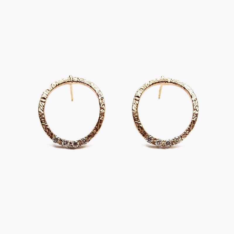 KAORU(カオル)公式｜ラウンド ダイヤ4石 ピアス ピンクゴールド