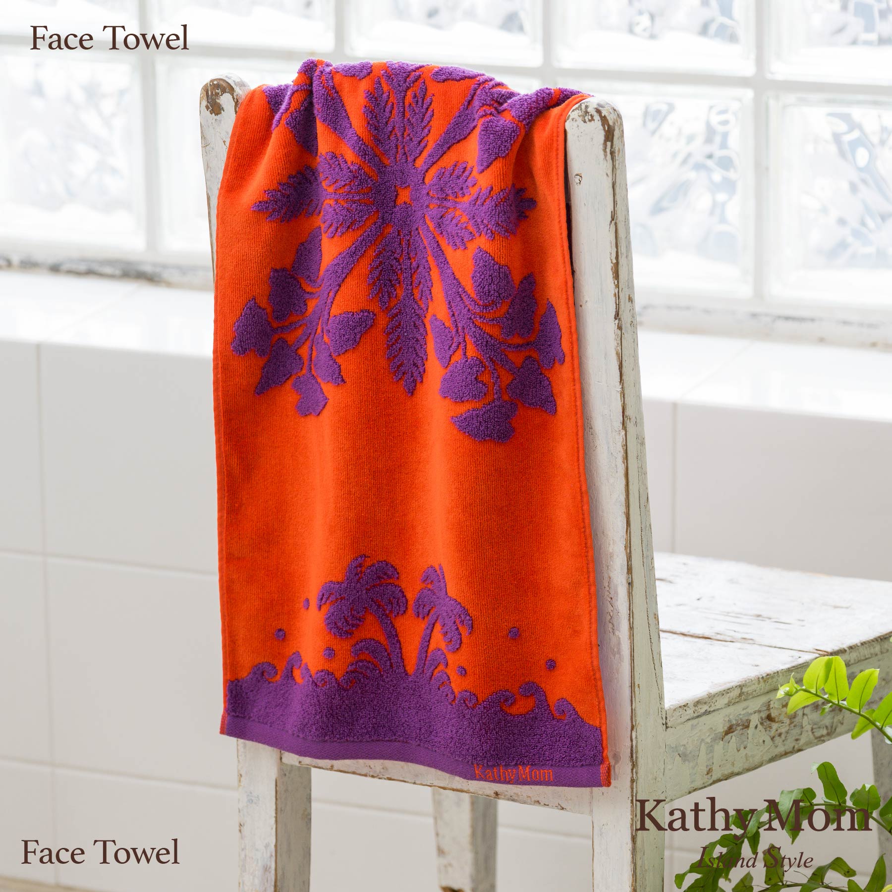 フェイスタオル ハワイアンキルト柄 ハレハワイシリーズ #861e タロ