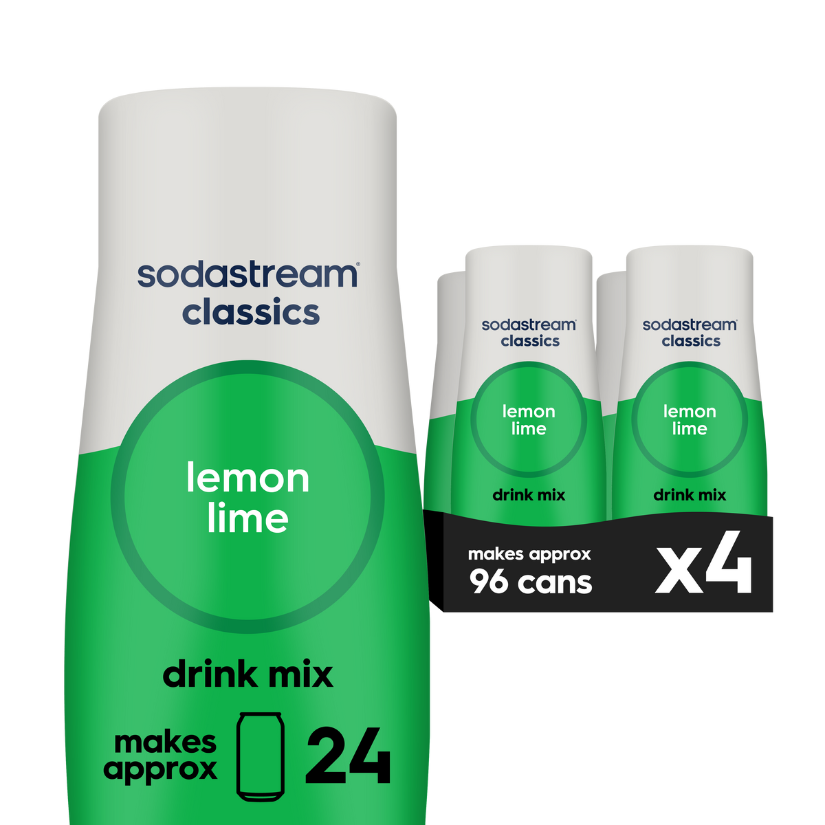 4 Pack Lemon Lime Flavored Soda Syrup Drink Mix - SodaStream