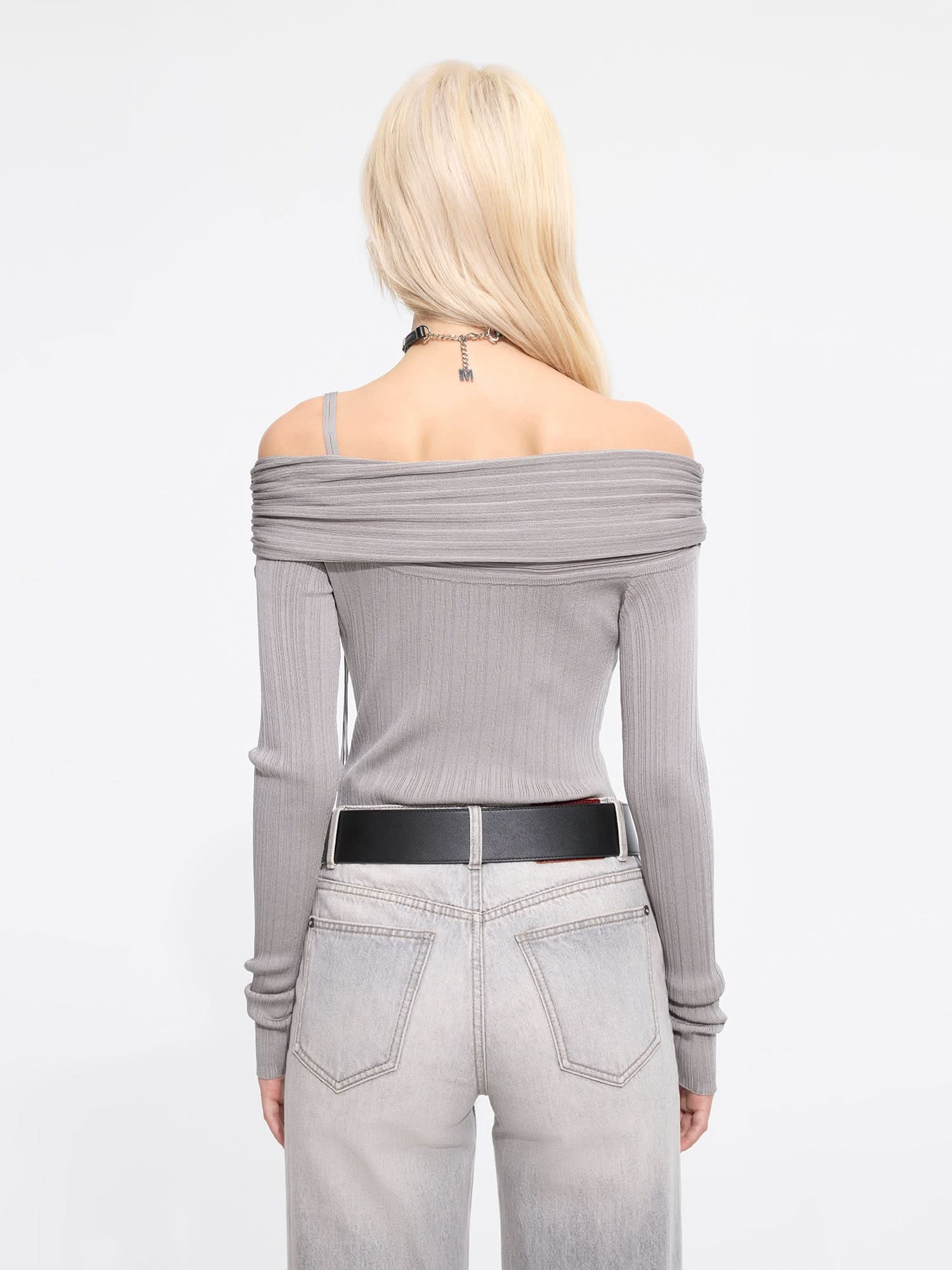 Off-the-Shoulder Knit Top - MISS SIXTY