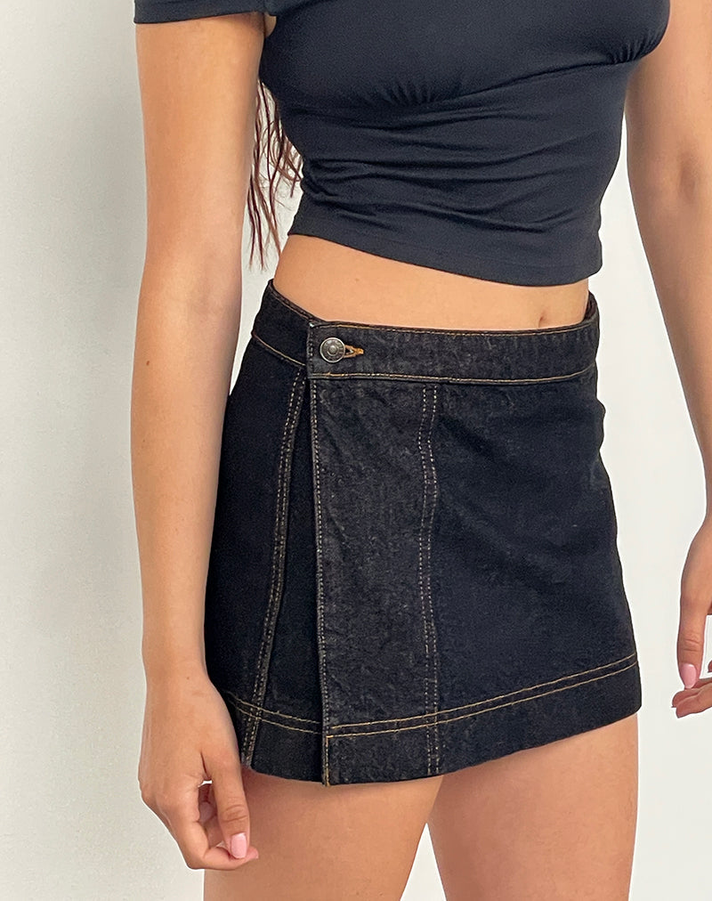 Indigo Wrap Mini Skirt | Denim – motelrocks-com-us