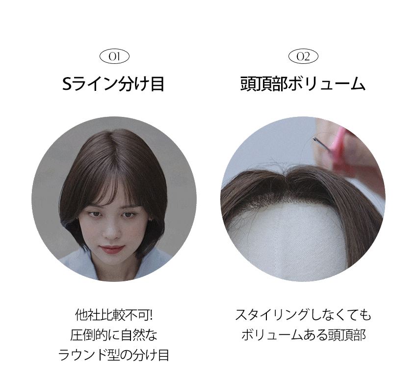 手植えフルウィッグ) マルス ストレート (モースト原糸)