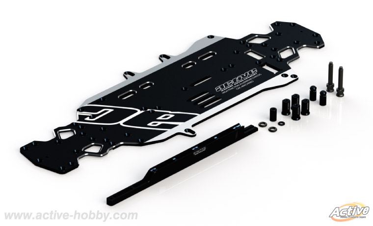 アクティブ ドリフトパッケージ対応アルミ・ナローメインシャーシ