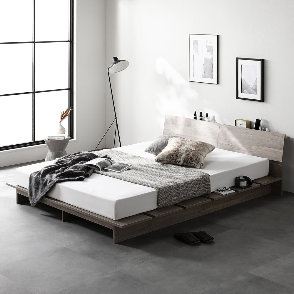 ステージベッド 棚付き コンセント付き 『TUULIE トゥーリエ』/無駄を