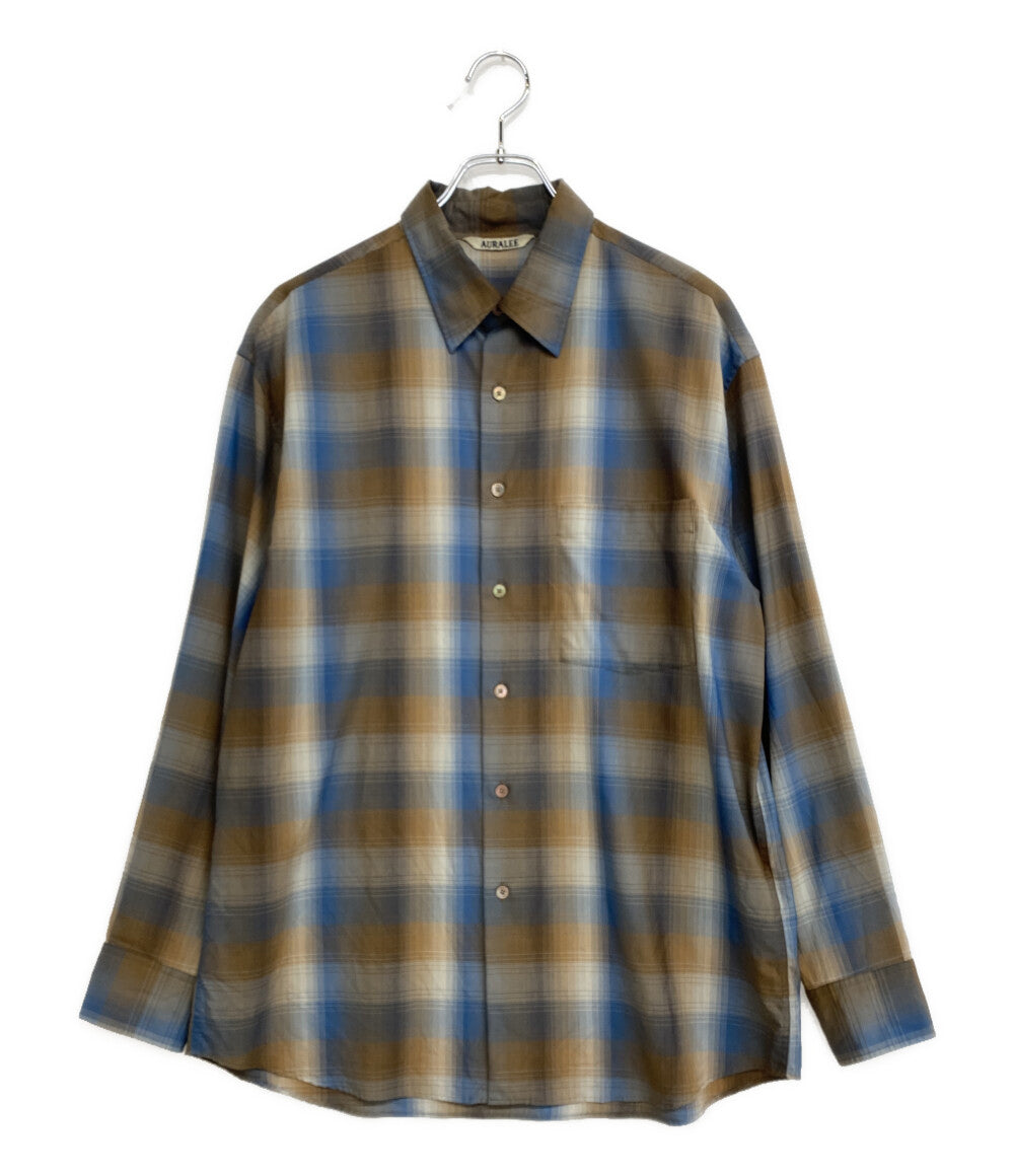 AURALEE 長袖シャツ super light wool check shirt メンズ SIZE 4