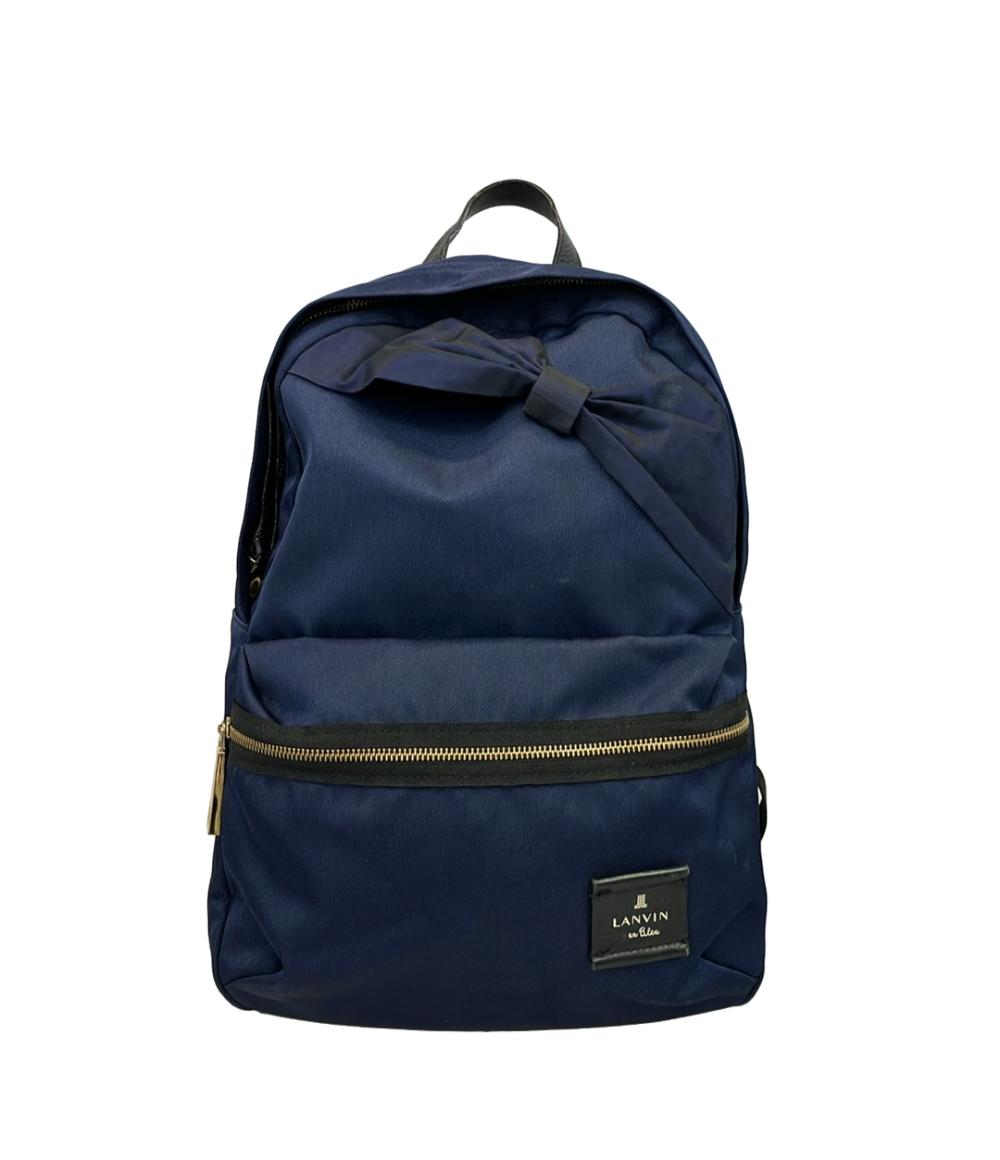 美品 LANVIN en Bleu リュック デイパック リボン レディース ランバン