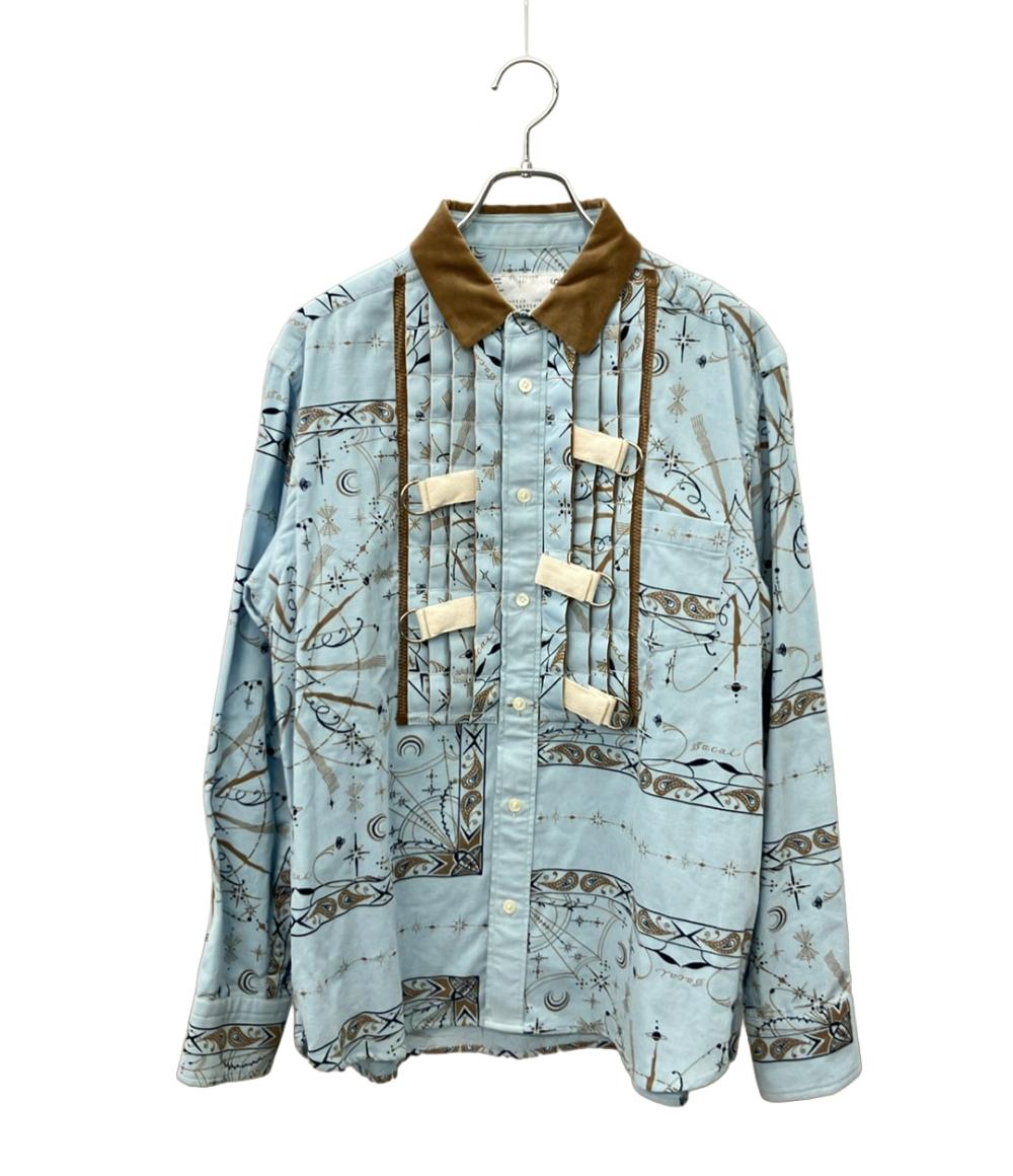 Sacai Dr Woo 長袖シャツ バンダナプリントコーデュロイシャツ メンズ
