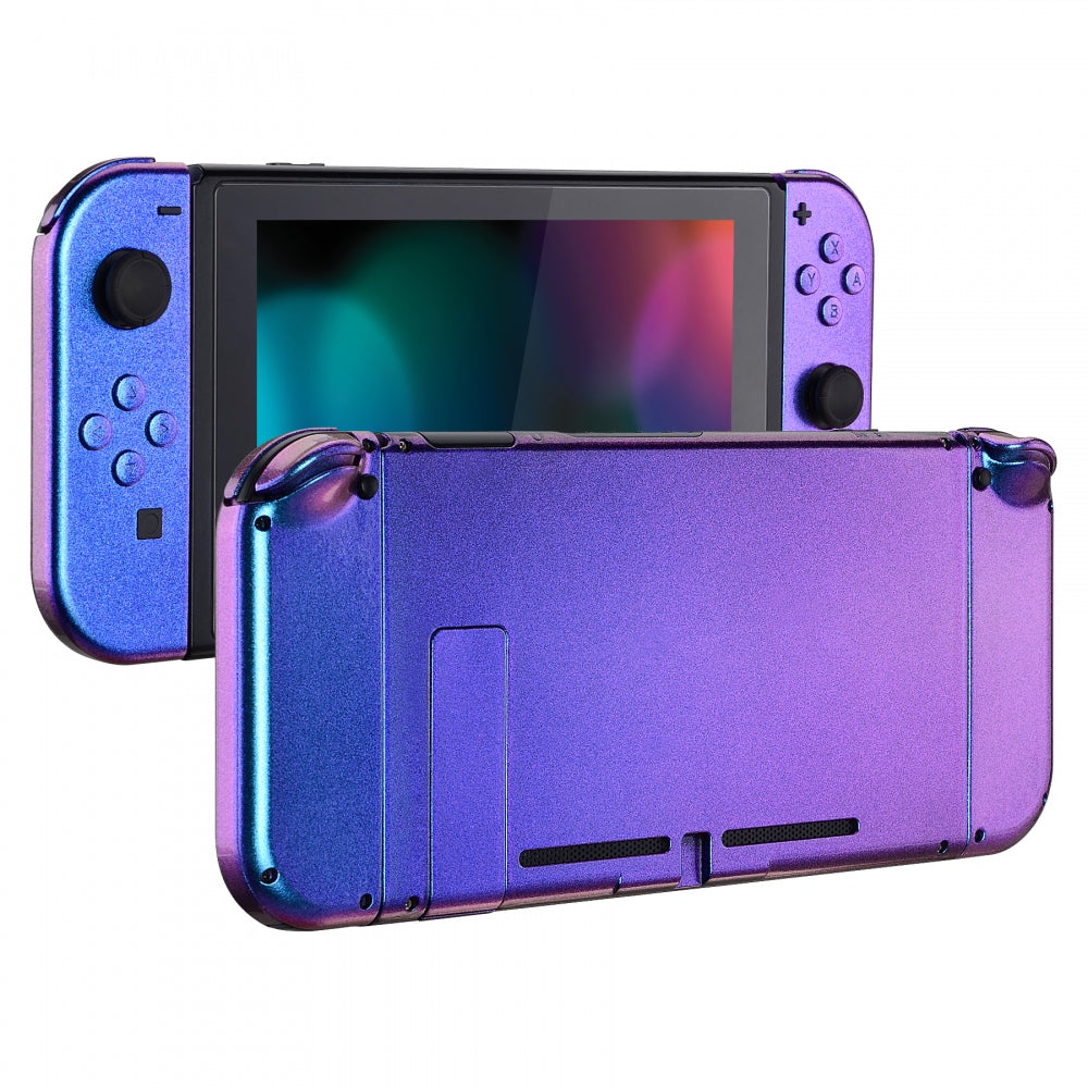 eXtremeRate Chameleon Glossy Purple Blue Back Plate for Nintendo