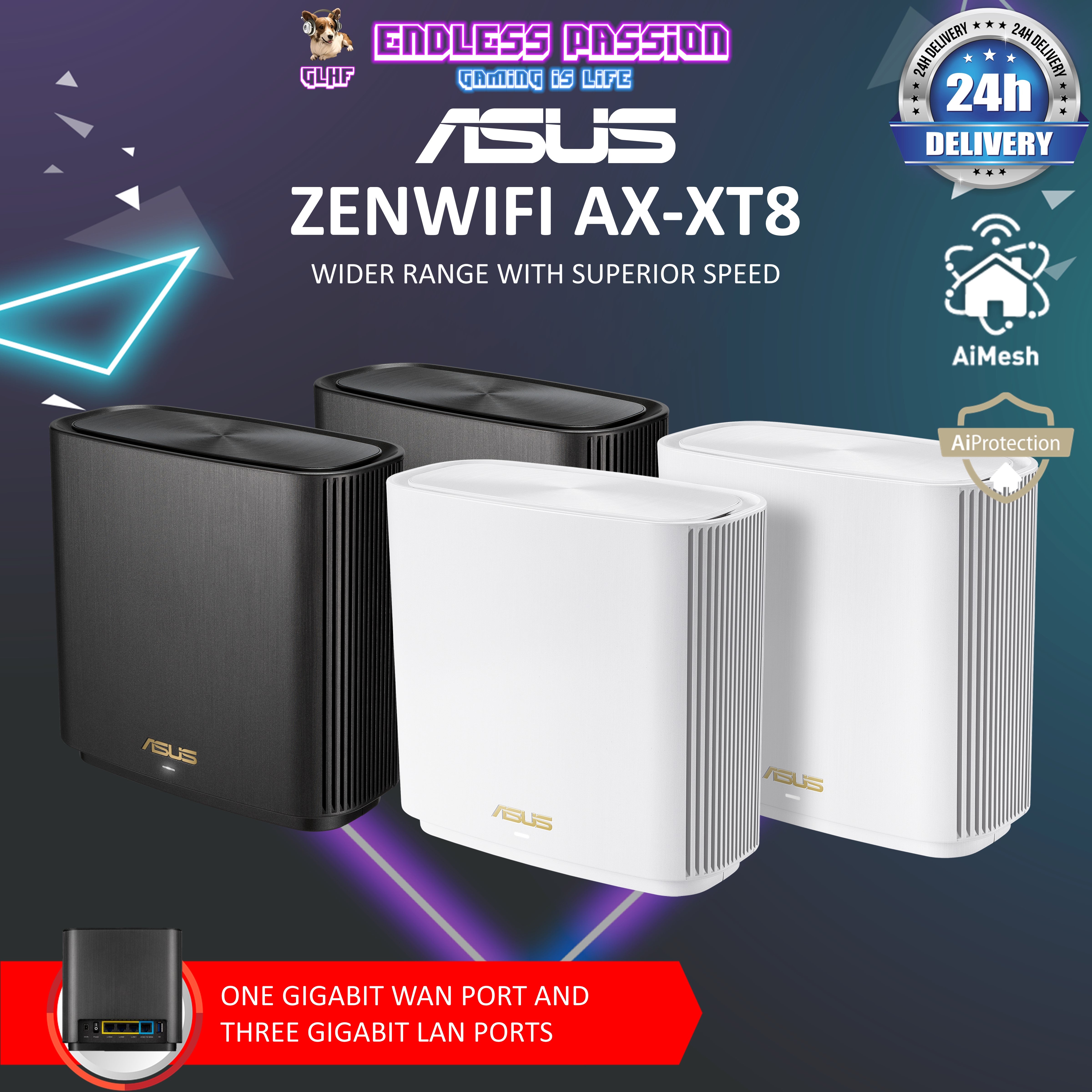 Asus ZenWiFi AX-XT8 AX6600 Tri-band Mesh WiFi 6 (802.11ax