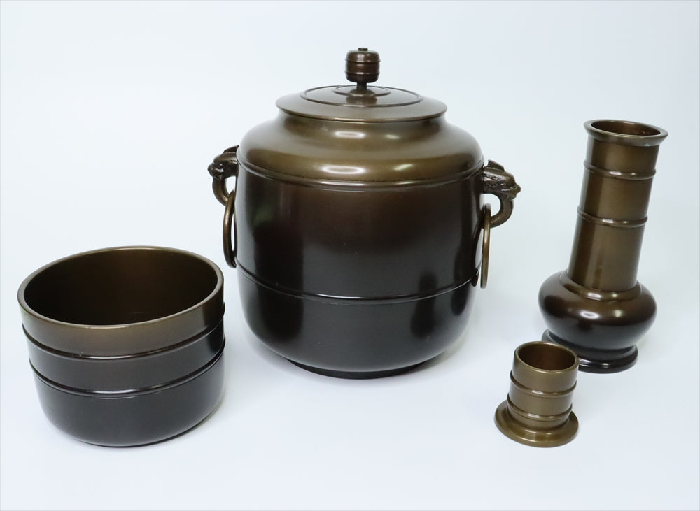 金森浄栄 利休好 唐銅皆具 茶道具 共箱有 蒸茶道具 – リサイクル堀り出しや