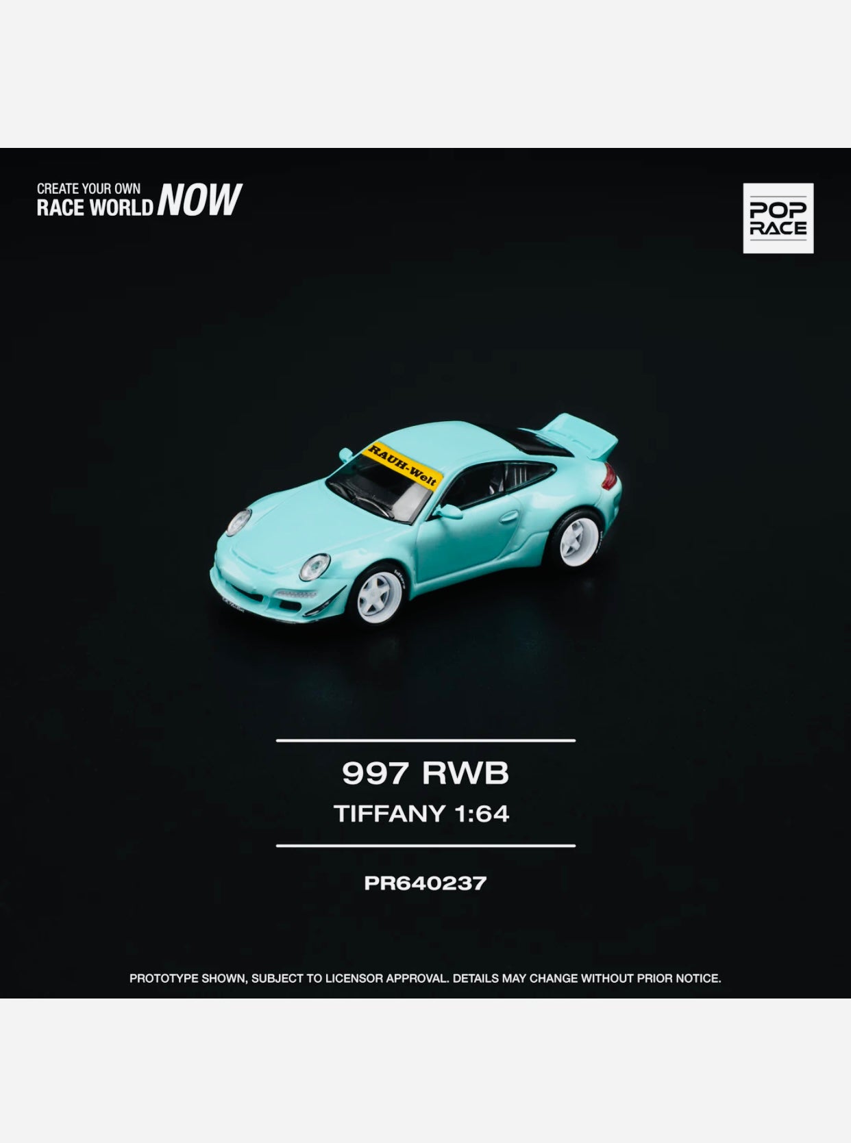 Pop Race Factory Sealed Porsche RWB 997 Tiffany Blue #237