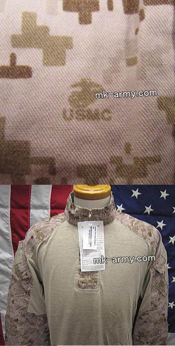 米軍放出品・USMCコンバットシャツマーパットデザートby FROG