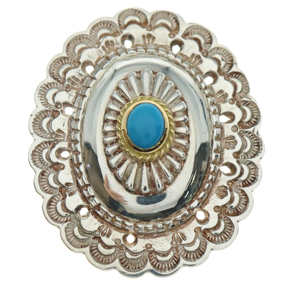 goro's(ゴローズ) 金縄ターコイズ付き特大フラワーコンチョ シルバー