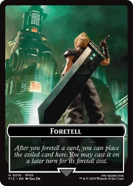 Foretell // Treasure Double-Sided Token (Surge Foil) - Commander