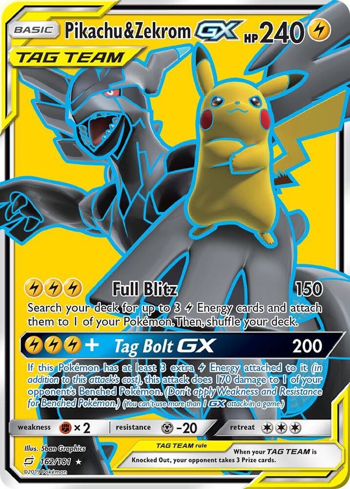 Pikachu & Zekrom GX (Full Art) - SM - Team Up - Pokemon