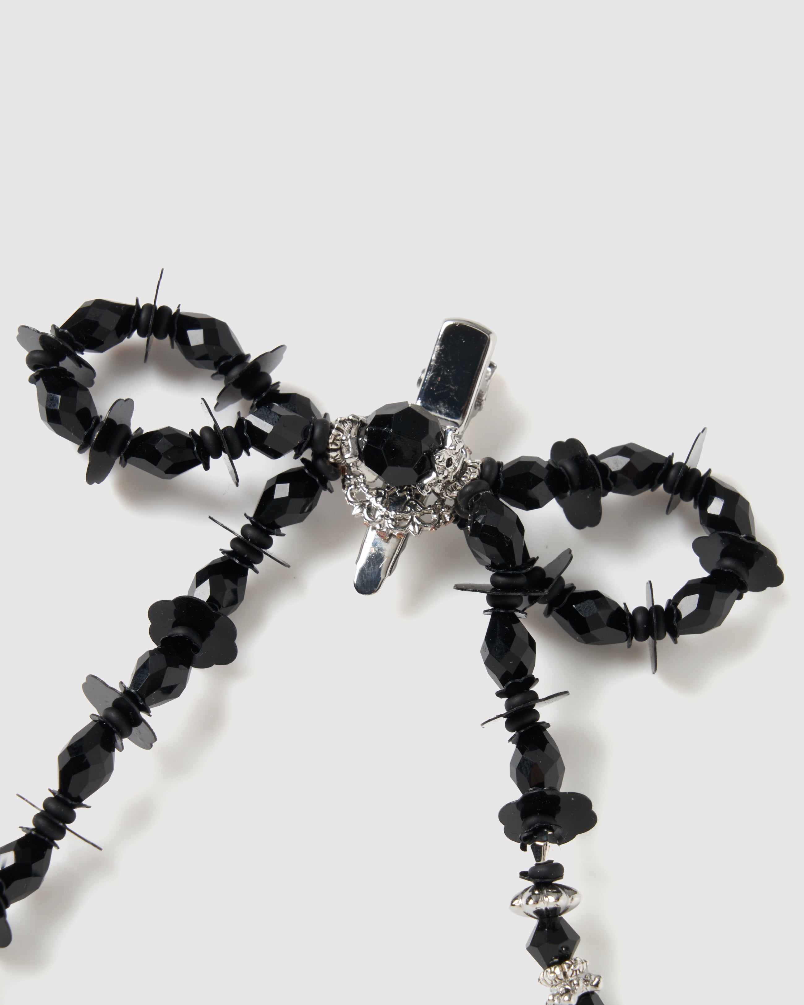 タナカダイスケ| black beads ribbon clip – tanakadaisuke