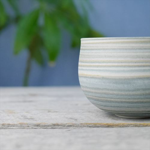 丹波立杭焼/千代市陶房/清水万佐年/marbleフリーカップ/ブルー/ピンク