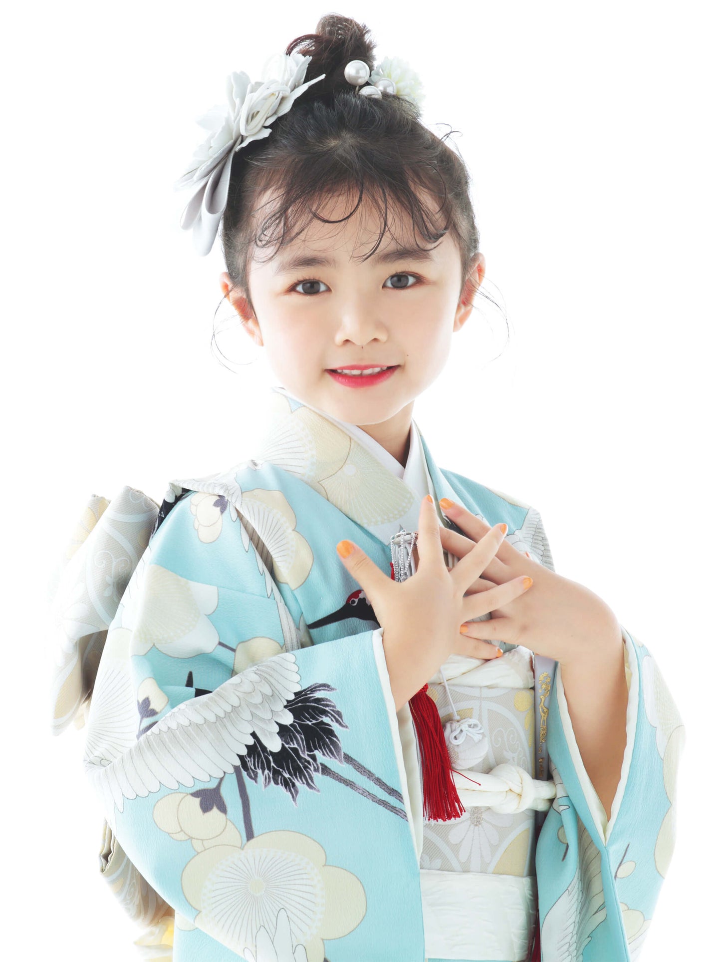 子供用着物セット 鶴デザイン 子供用着物セット 鶴デザイン キッズ