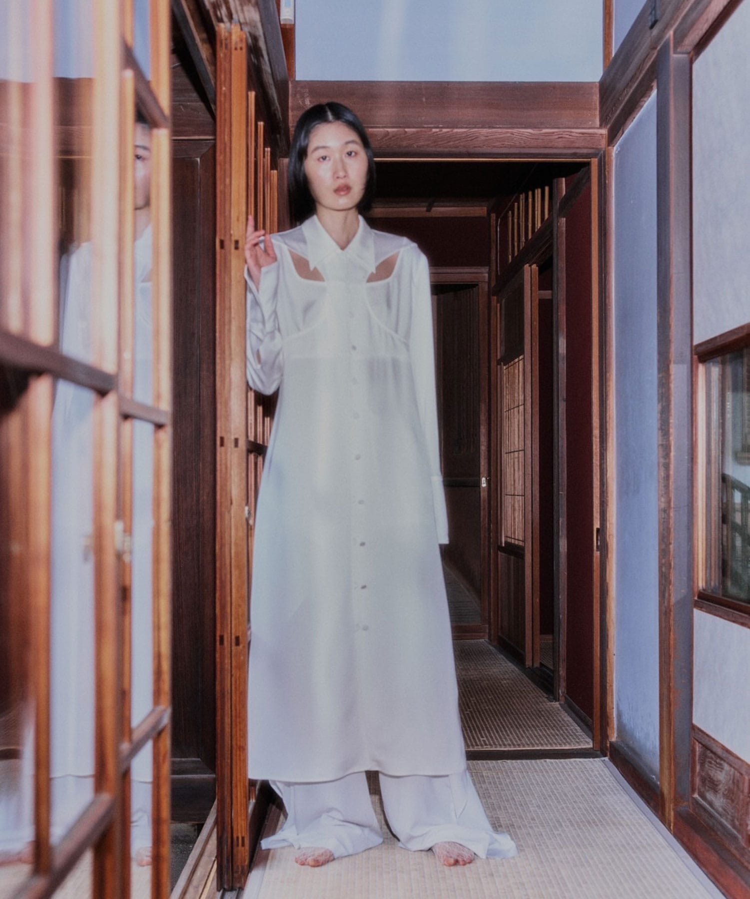 EX.CUTOUT SATIN DRESS｜FETICO