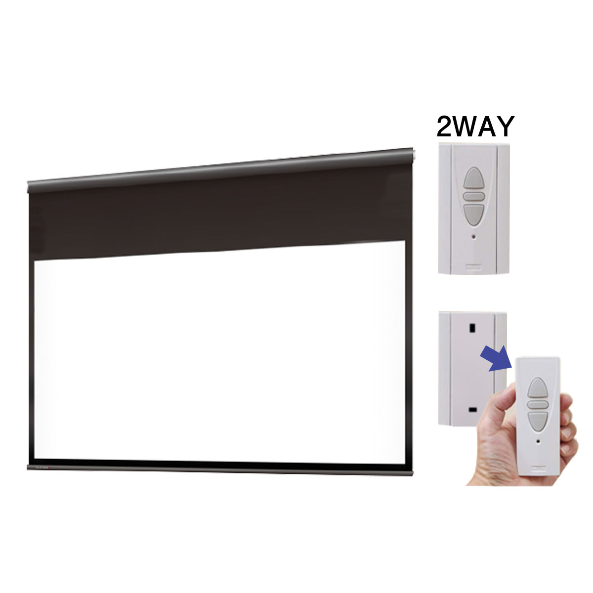 遠距離操作電動スクリーン ケースなし 16:9 100インチ 壁リモコン