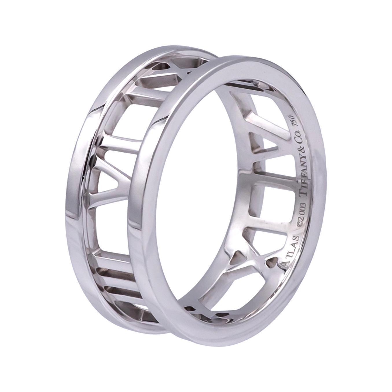 Tiffany & Co. Atlas Ring in 18K White Gold ( 2003 ) – Size 6 – The