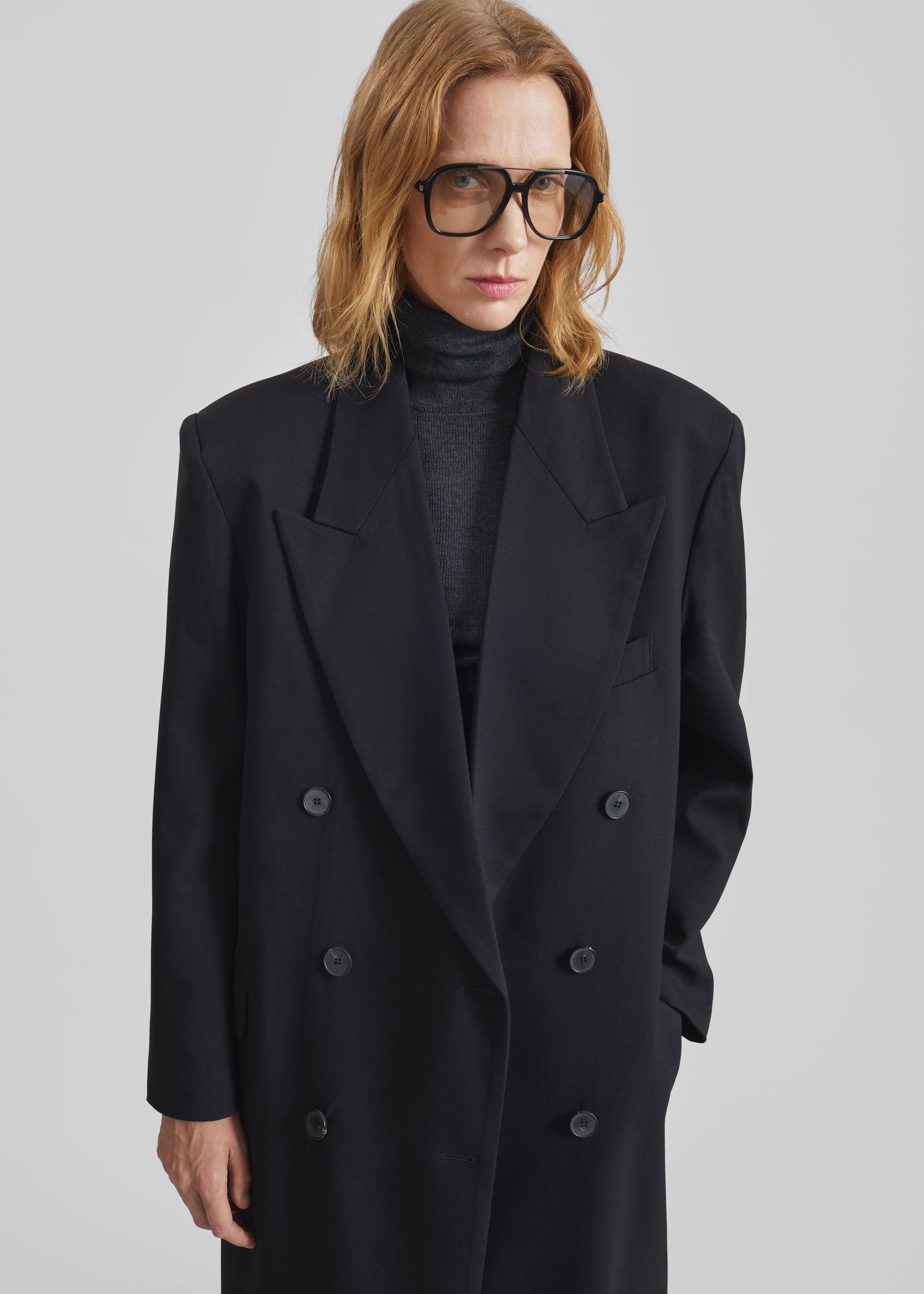 Delphina Long Coat - Black – The Frankie Shop