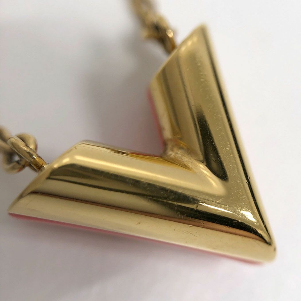 LOUIS VUITTON ネックレス エセンシャルV M63180 46cm GP ピンク